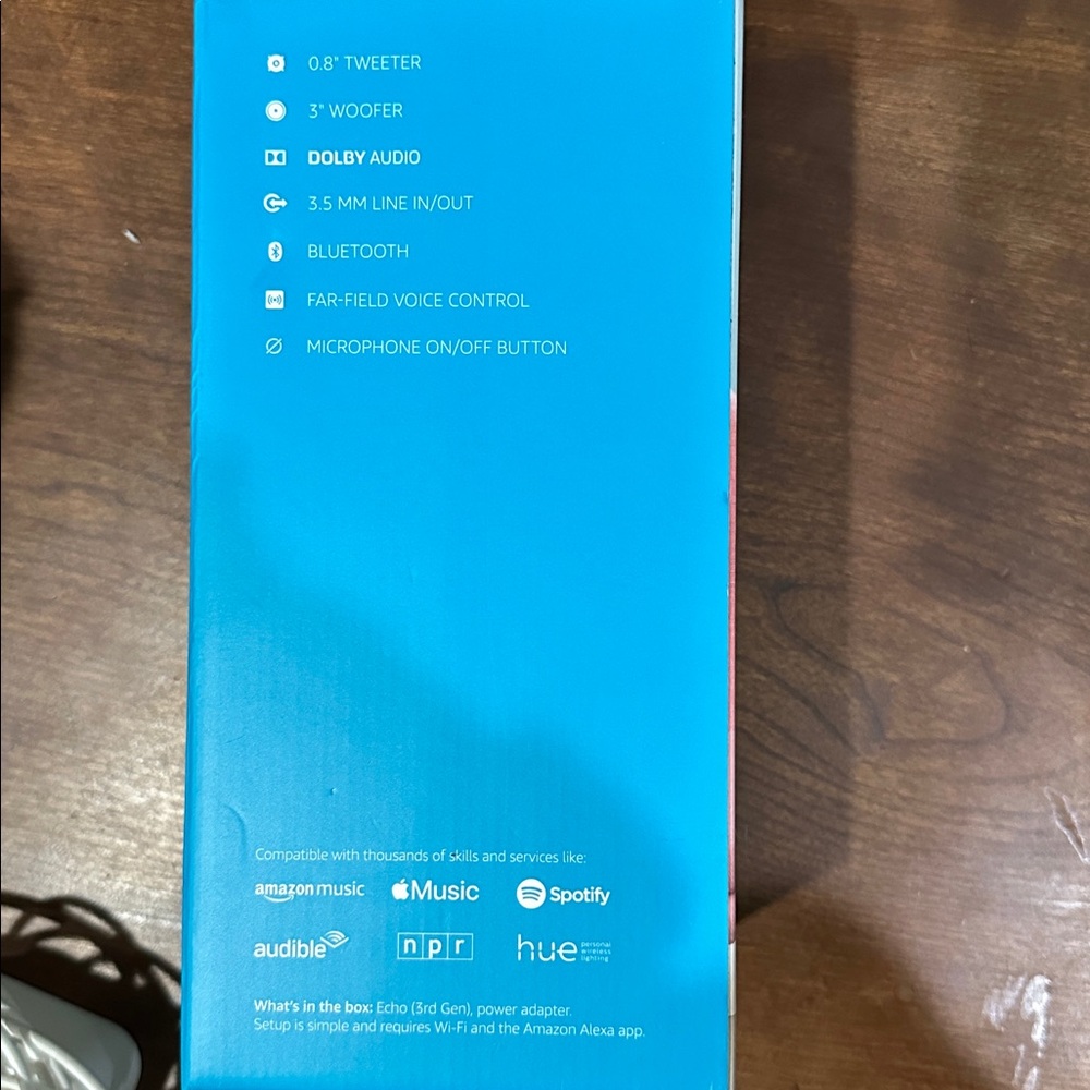 Voice-Activated Smart Speaker with Light Blue Fabric - Picture 7 of 7